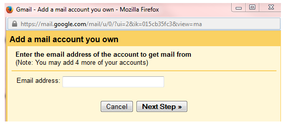 add a mail account you own