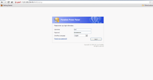 login to parallels power panel