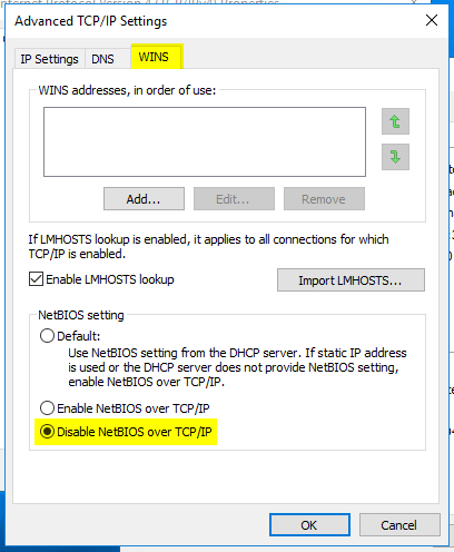 advanced TCP IP settings