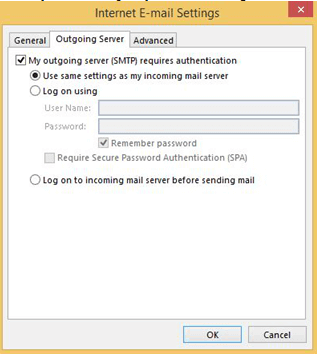 internet e-mail settings