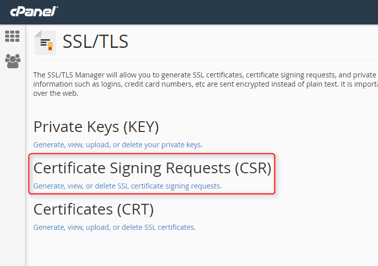 certificate signing requests