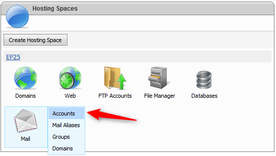 hosting spaces mail accounts
