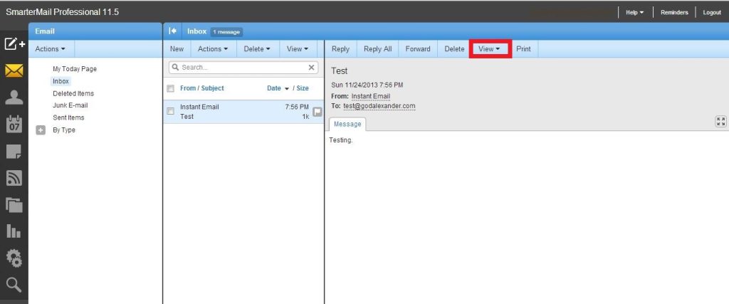 smarterMail view