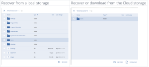 recover from local or cloud storage