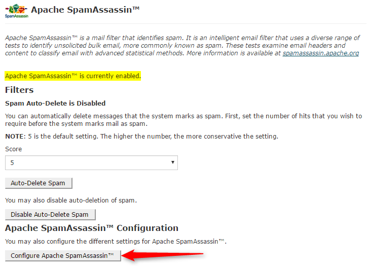 Apache spamAssassin