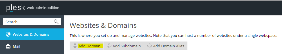 websites and domain add domain