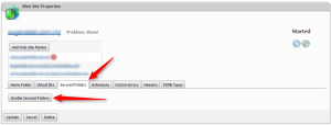 web site properties secured folders