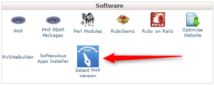 software select php version