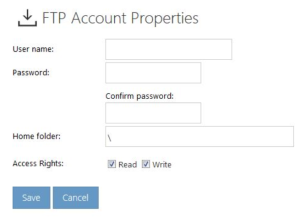 FTP Account Properties