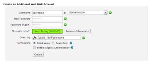 create an additional web disk account