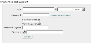 create web disk account