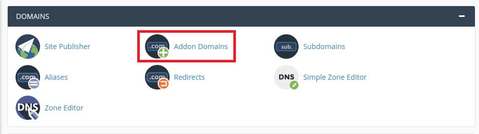 addon domian in cpanel