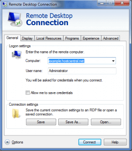 Remote desktop connection