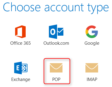 choose account type pop