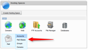 hosting spaces mail accounts